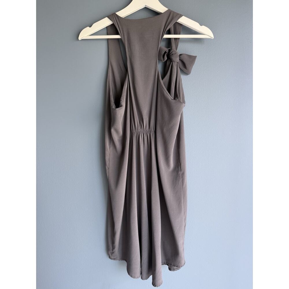 Anthropologie T.LA Gray Silk Blend Tie Shoulder Dress Minimalist Chic Size S - Picture 5 of 7
